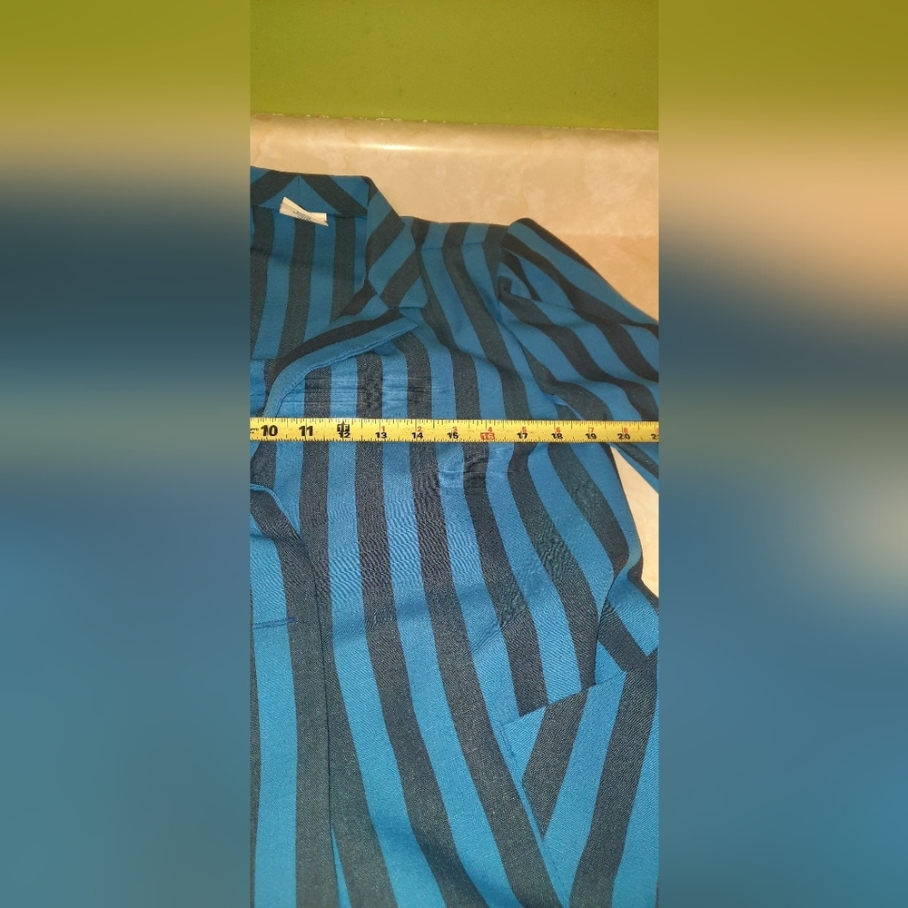 Vintage Blue and Black Striped Women's Blazer And Dress - Picture 2 of 16